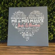 Personalised Word Art Wedding Canvas Print