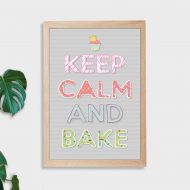 Keep Calm and Bake Wall Art Print - Not Framed